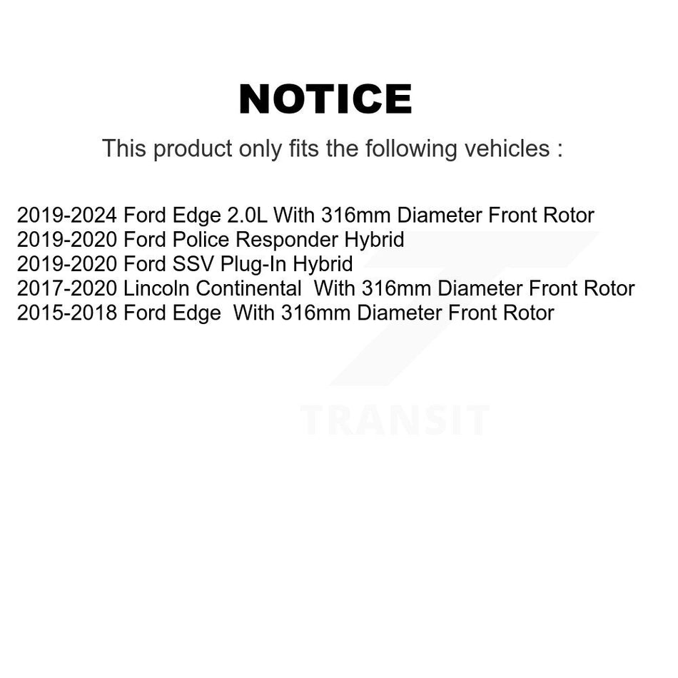 Front Coated Disc Brake Rotor (1 Piece Only) GCR-681993 For Ford Edge Lincoln Continental Police SSV