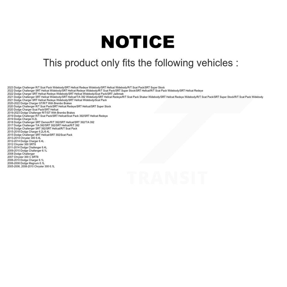 Rear Coated Disc Brake Rotor (1 Piece Only) GCR-780390 For Dodge Charger Chrysler 300 Challenger