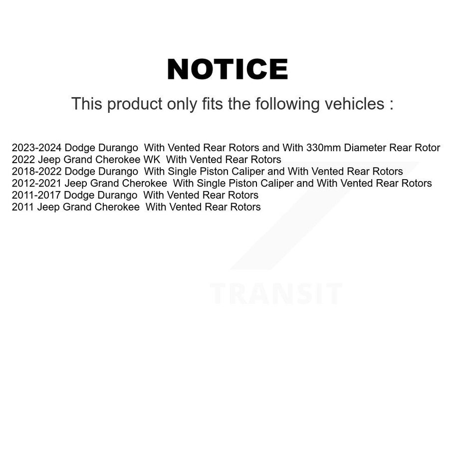 Rear Coated Disc Brake Rotor (1 Piece Only) GCR-780869 For Jeep Grand Cherokee Dodge Durango WK