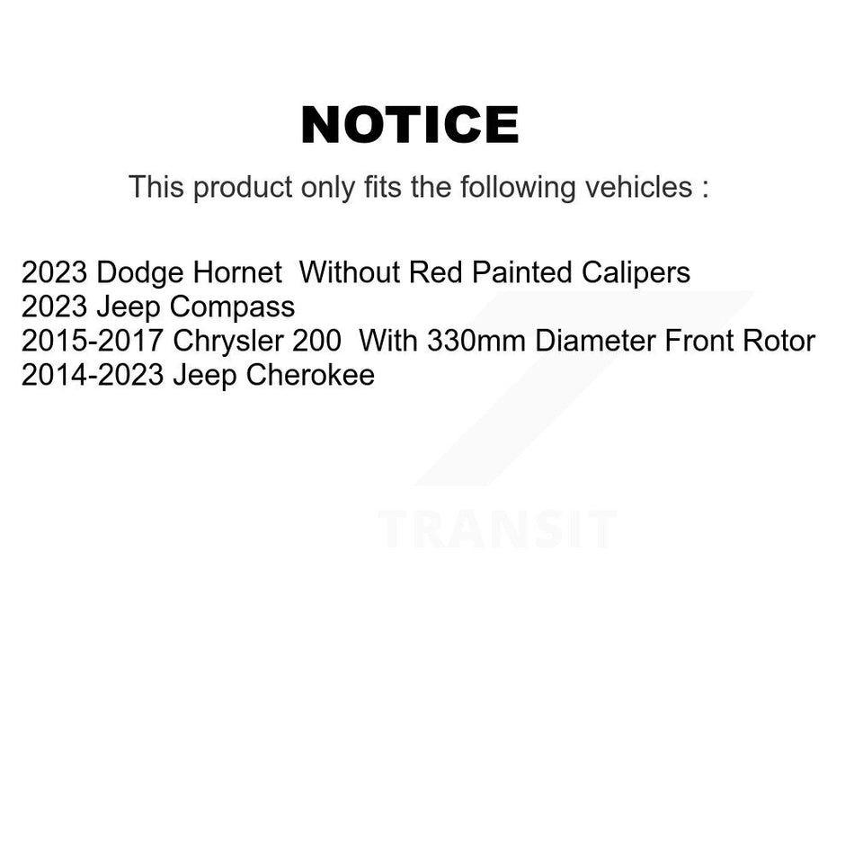 Front Coated Disc Brake Rotor (1 Piece Only) GCR-781768 For Jeep Cherokee Chrysler 200 Compass Dodge