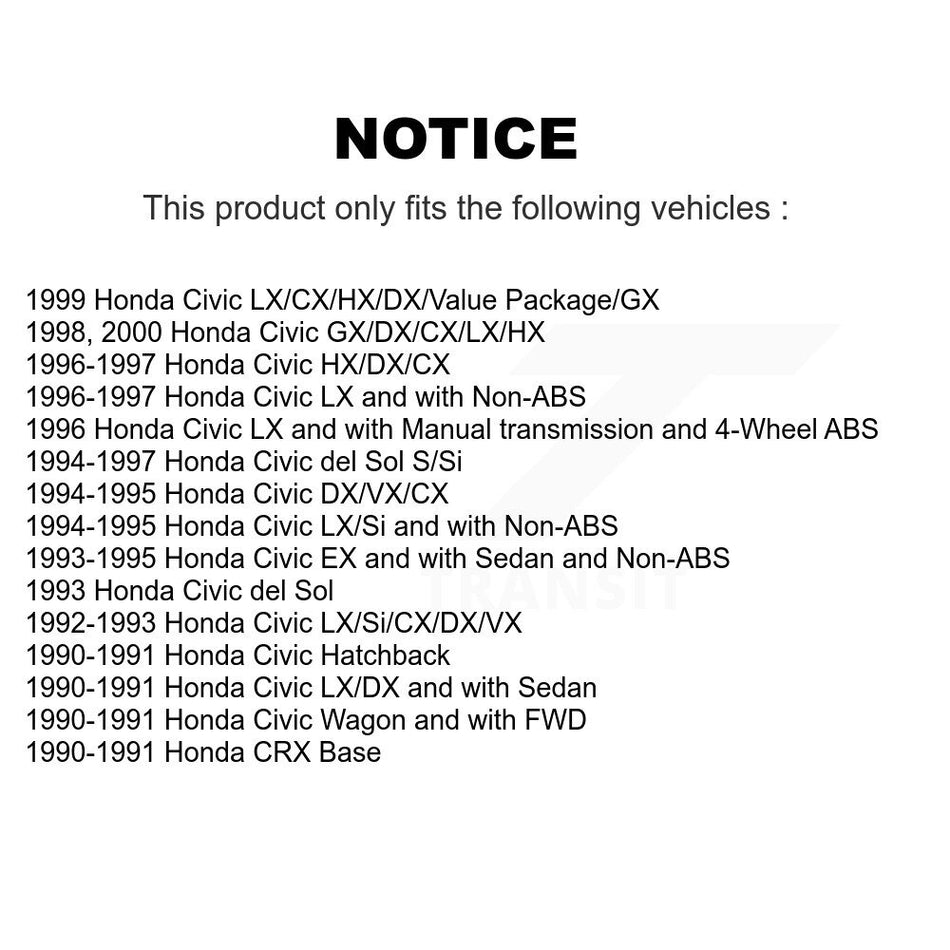 Front Coated Disc Brake Rotor (1 Piece Only) GCR-96147 For Honda Civic del Sol CRX