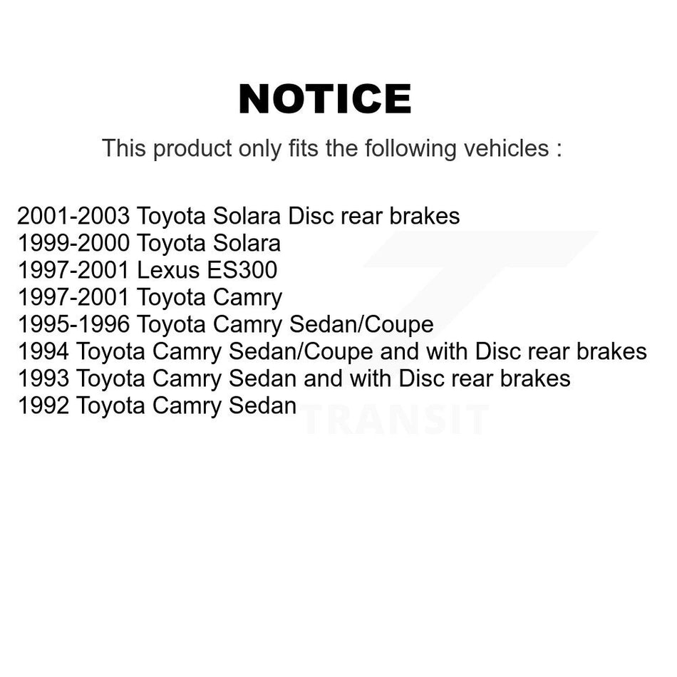 Rear Coated Disc Brake Rotor (1 Piece Only) GCR-96216 For Toyota Camry Solara Lexus ES300