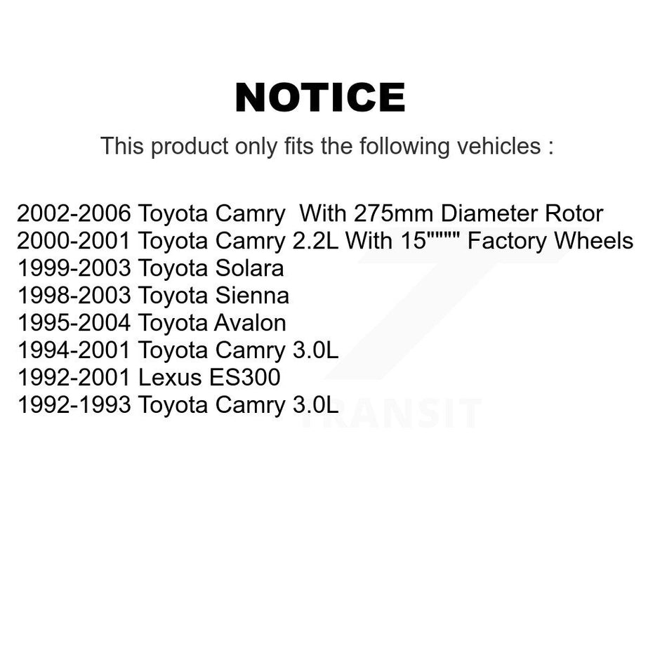 Front Coated Disc Brake Rotor (1 Piece Only) GCR-96217 For Toyota Camry Sienna Solara Avalon Lexus