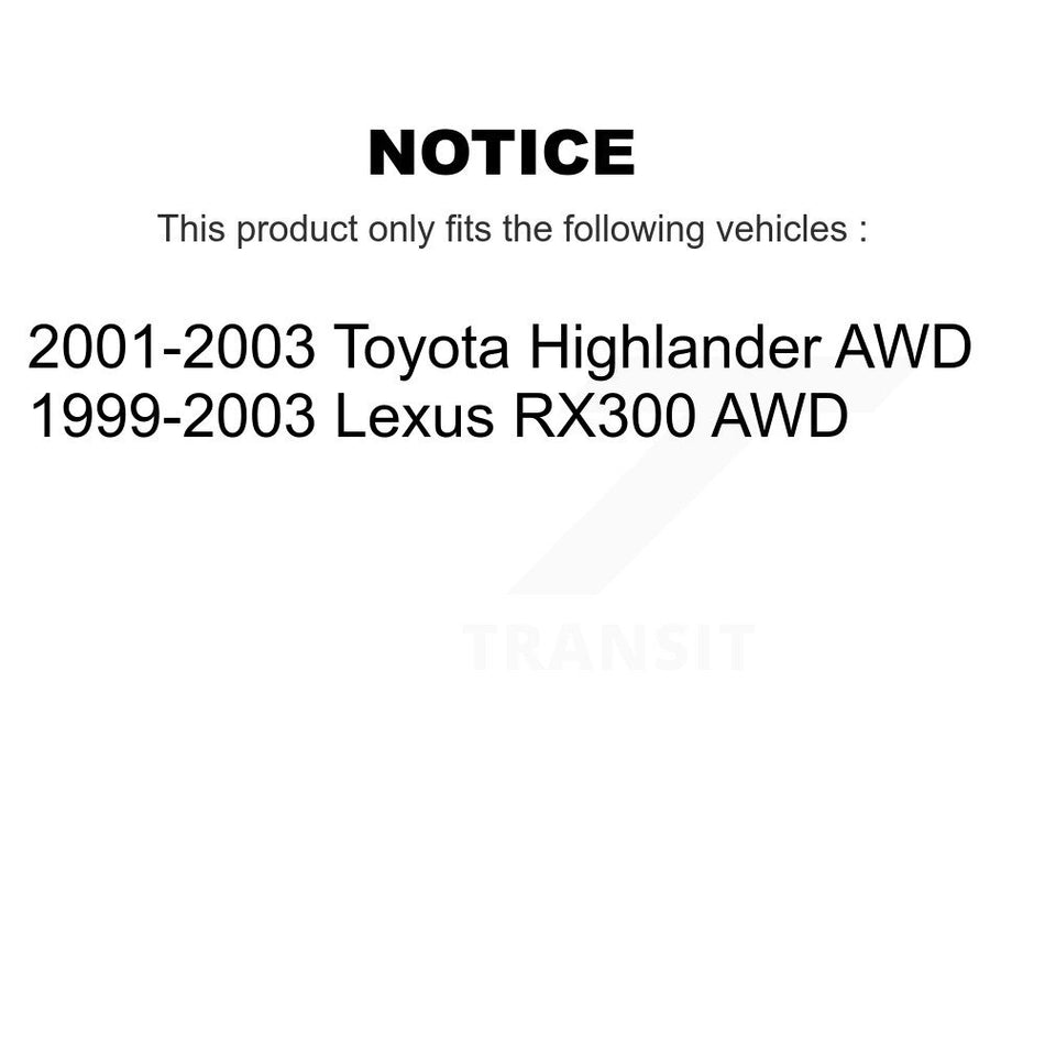 Rear Coated Disc Brake Rotor (1 Piece Only) GCR-96819 For Toyota Highlander Lexus RX300 AWD