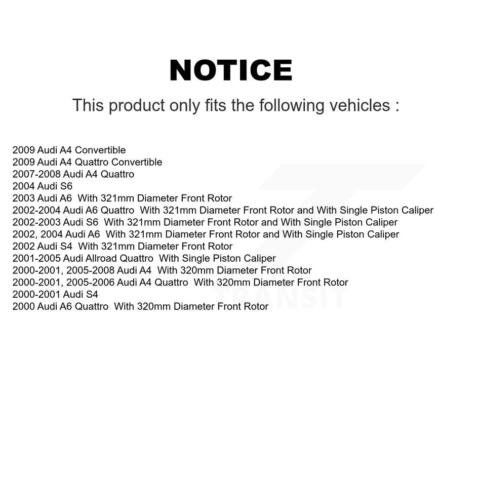 Front Coated Disc Brake Rotor (1 Piece Only) GCR-980028 For Audi A4 Quattro Allroad A6 S4 S6