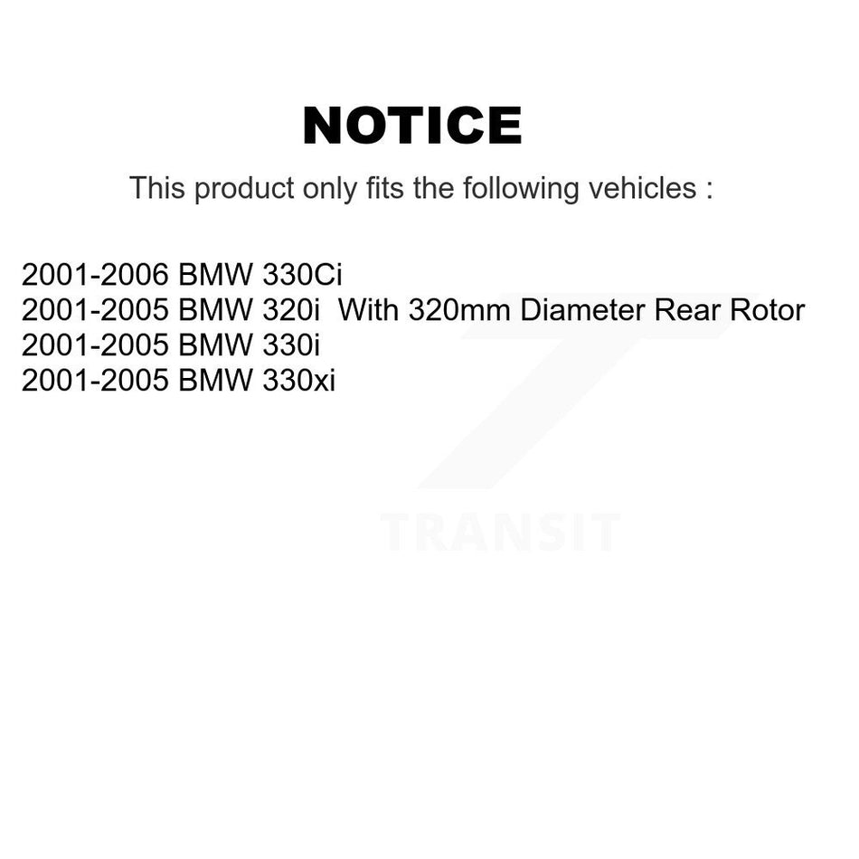 Rear Coated Disc Brake Rotor (1 Piece Only) GCR-980126 For BMW 330Ci 320i 330i 330xi
