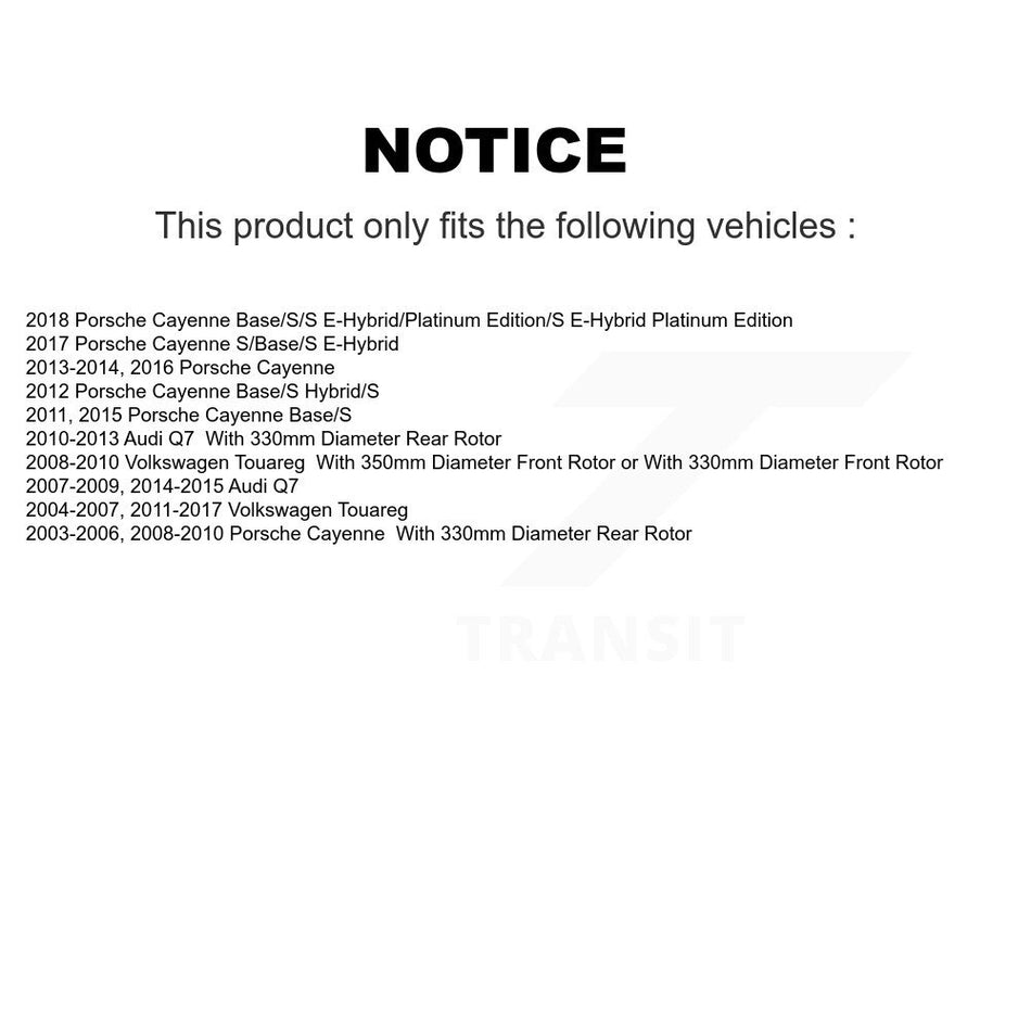 Rear Coated Disc Brake Rotor (1 Piece Only) GCR-980230 For Porsche Cayenne Volkswagen Touareg Audi