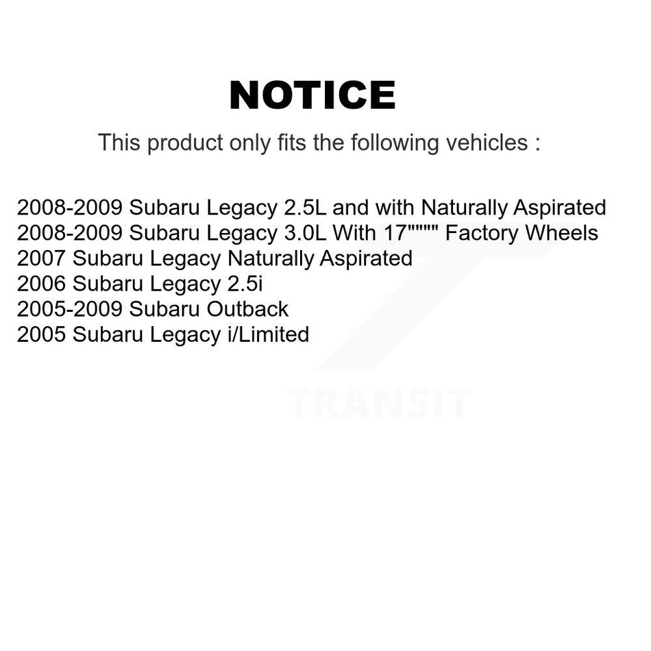 Rear Coated Disc Brake Rotor (1 Piece Only) GCR-980354 For Subaru Outback Legacy