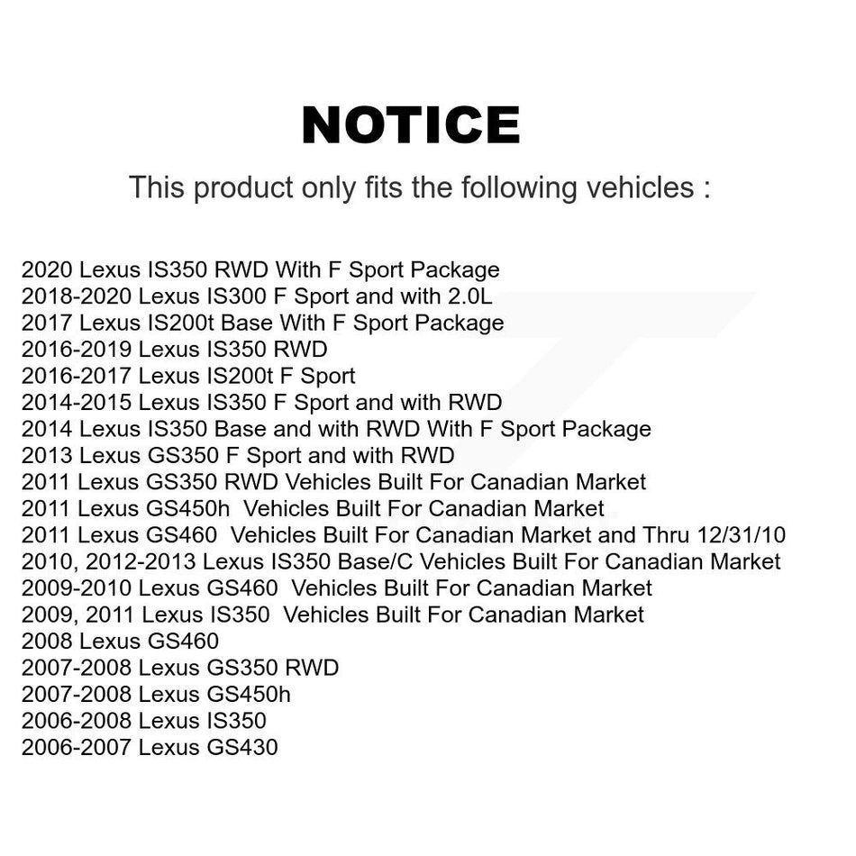 Front Left Coated Disc Brake Rotor (1 Piece Only) GCR-980493 For Lexus IS350 IS300 GS350 GS450h