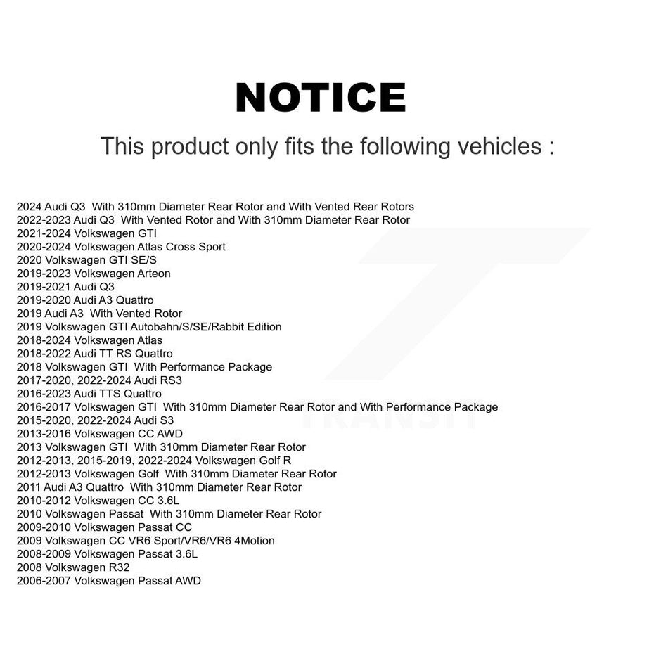 Rear Coated Disc Brake Rotor (1 Piece Only) GCR-980585 For Volkswagen Atlas Audi Q3 GTI Cross Sport