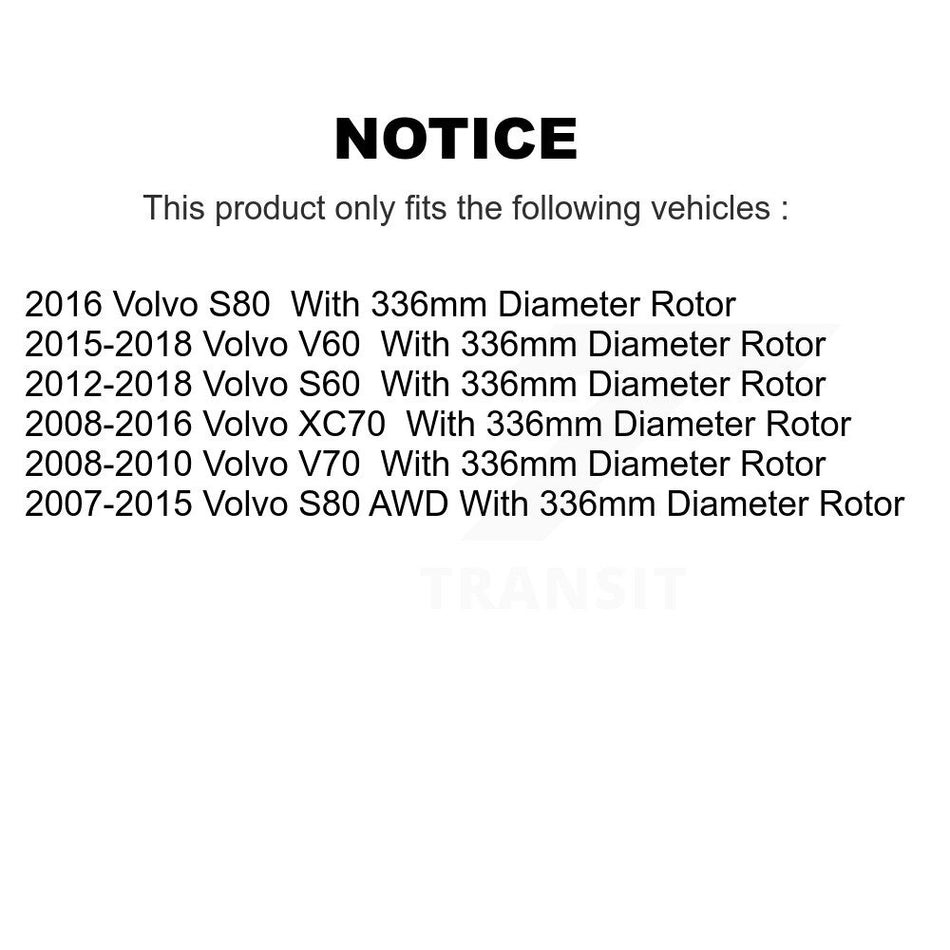 Front Disc Brake Rotor GCR-980659 For Volvo S60 XC70 S80 V60 V70 With 336mm Diameter