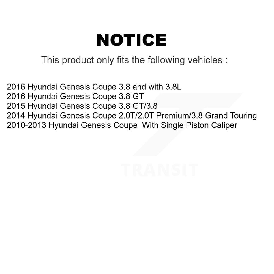 Front Coated Disc Brake Rotor (1 Piece Only) GCR-980767 For Hyundai Genesis Coupe