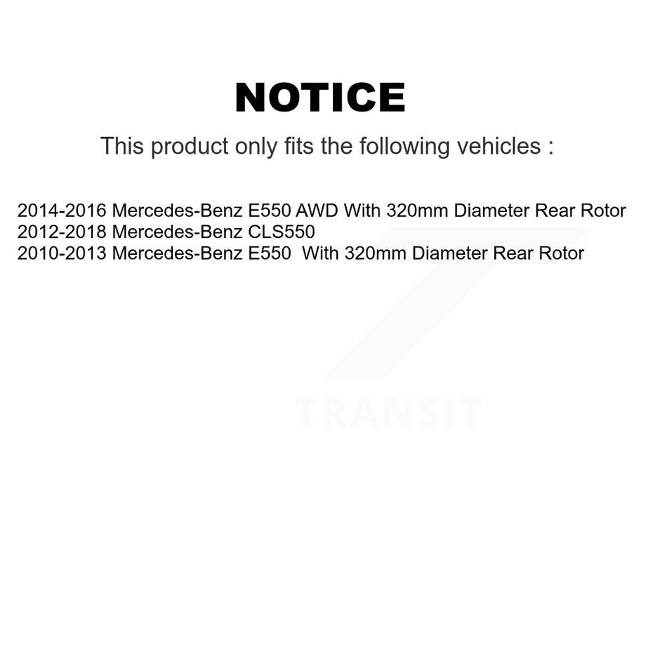 Rear Coated Disc Brake Rotor (1 Piece Only) GCR-980819 For Mercedes-Benz E550 CLS550