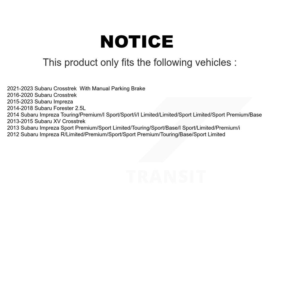 Rear Coated Disc Brake Rotor (1 Piece Only) GCR-980962 For Subaru Crosstrek Impreza Forester XV