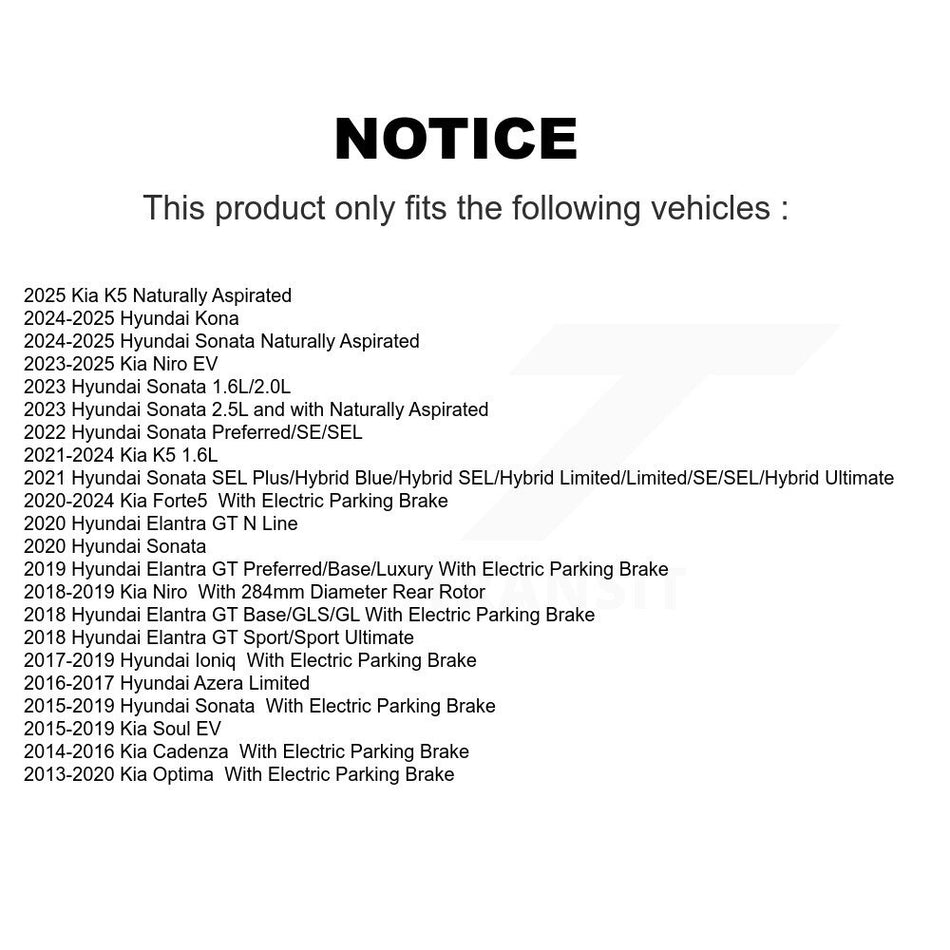 Rear Coated Disc Brake Rotor (1 Piece Only) GCR-981009 For Hyundai Kia Sonata Kona Optima Elantra GT