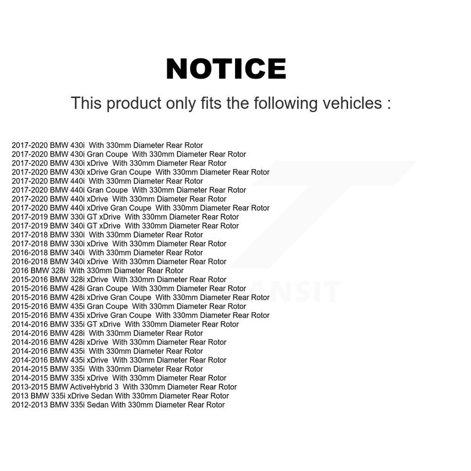 Rear Coated Disc Brake Rotor (1 Piece Only) GCR-981065 For BMW 330i xDrive 328i 335i 428i 340i 435i