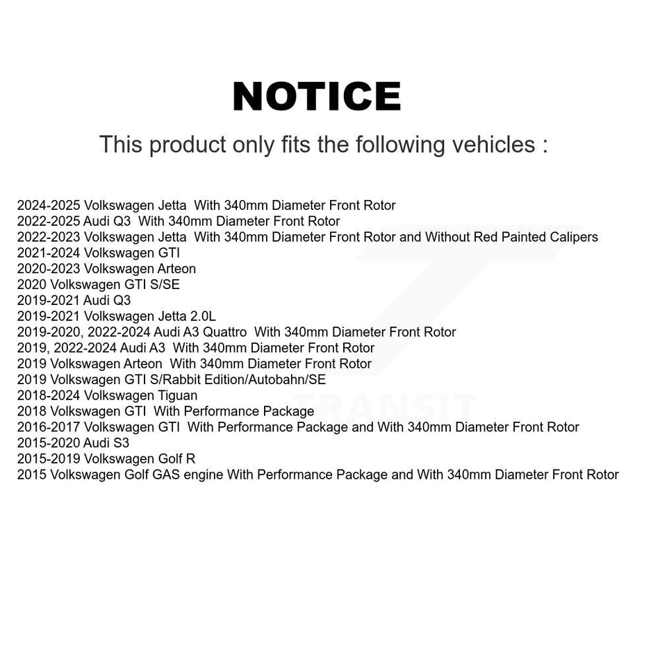 Front Coated Disc Brake Rotor (1 Piece Only) GCR-981914 For Volkswagen Tiguan Jetta Audi Q3 GTI Golf