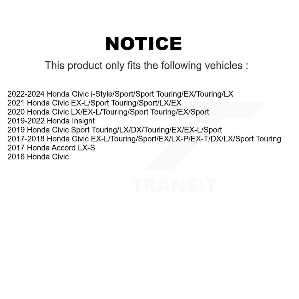 Front Coated Disc Brake Rotor (1 Piece Only) GCR-982053 For Honda Civic Accord Insight