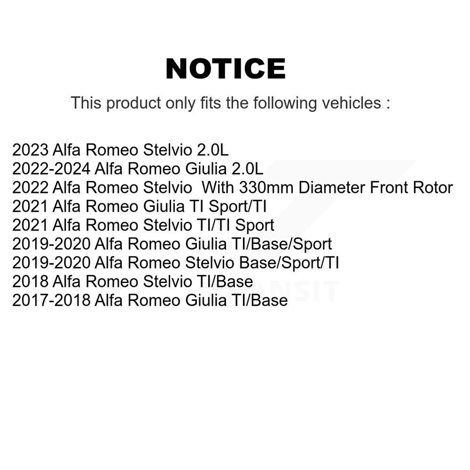 Front Coated Disc Brake Rotor (1 Piece Only) GCR-982276 For Alfa Romeo Stelvio Giulia