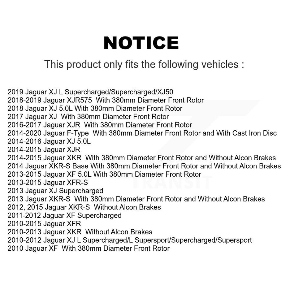 Front Coated Disc Brake Rotor (1 Piece Only) GCR-982337 For Jaguar F-Type XF XJ XKR XFR XKR-S XFR-S