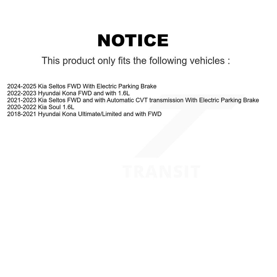 Rear Coated Disc Brake Rotor (1 Piece Only) GCR-982363 For Hyundai Kona Kia Seltos Soul