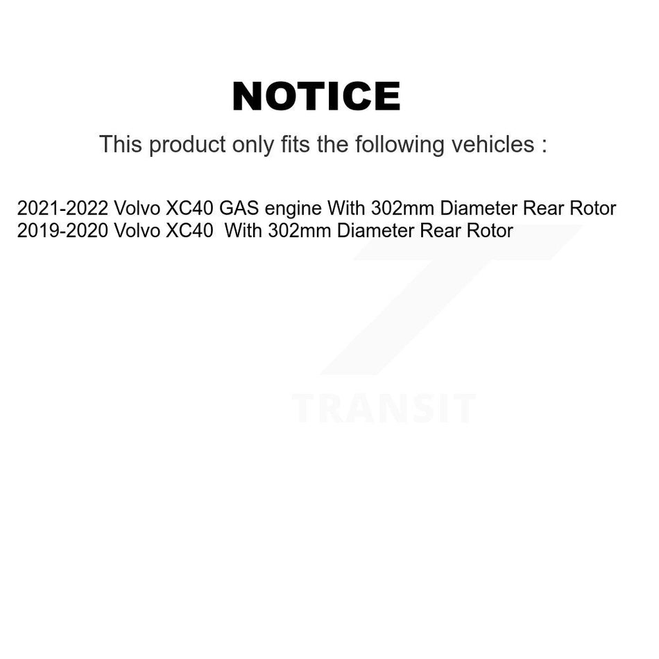 Rear Disc Brake Rotor GCR-982544 For Volvo XC40 With 302mm Diameter