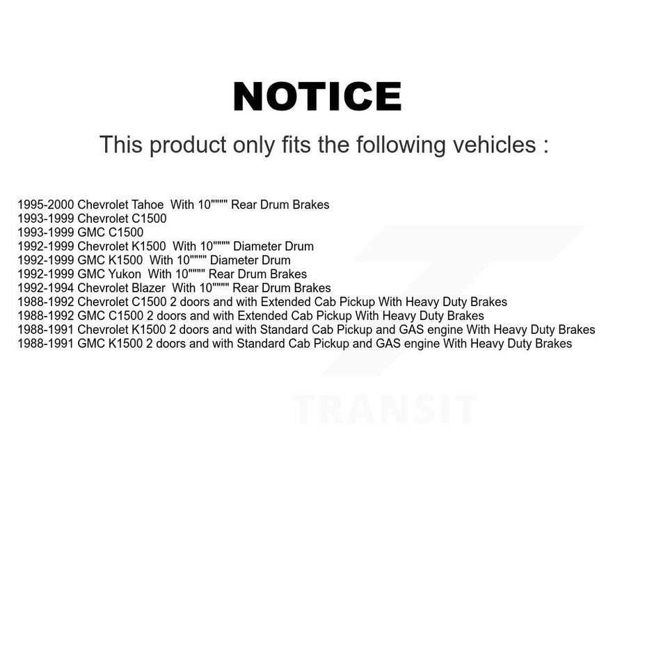 Rear Drum Brake Wheel Cylinder Pair For Chevrolet C1500 K1500 GMC Tahoe Yukon Blazer K14-100036