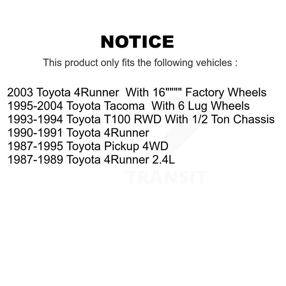 Rear Drum Brake Wheel Cylinder Pair For Toyota Tacoma Pickup 4Runner T100 K14-100065