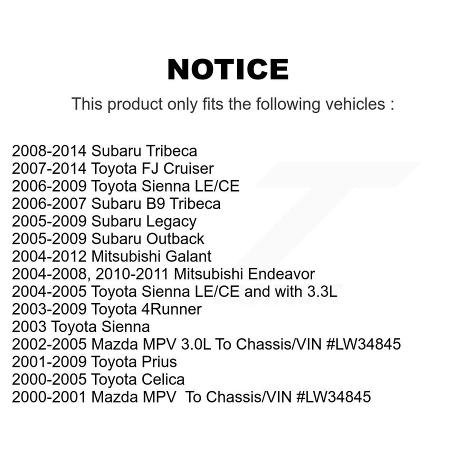 Cabin Air Filter (2 Pack) For Toyota Sienna Subaru 4Runner FJ Cruiser Prius Outback Mazda K54-100047