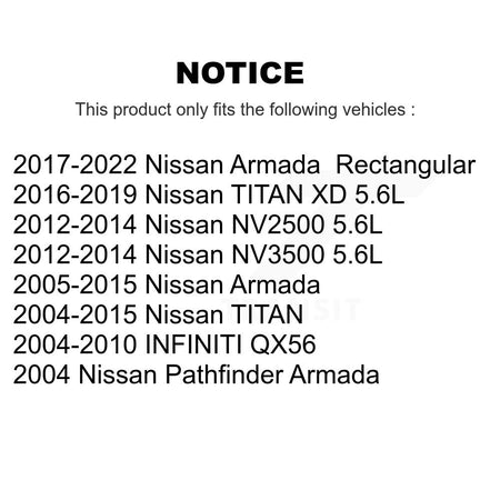 Cabin Air Filter (2 Pack) For Nissan TITAN Armada XD NV2500 INFINITI QX56 NV3500 K54-100069