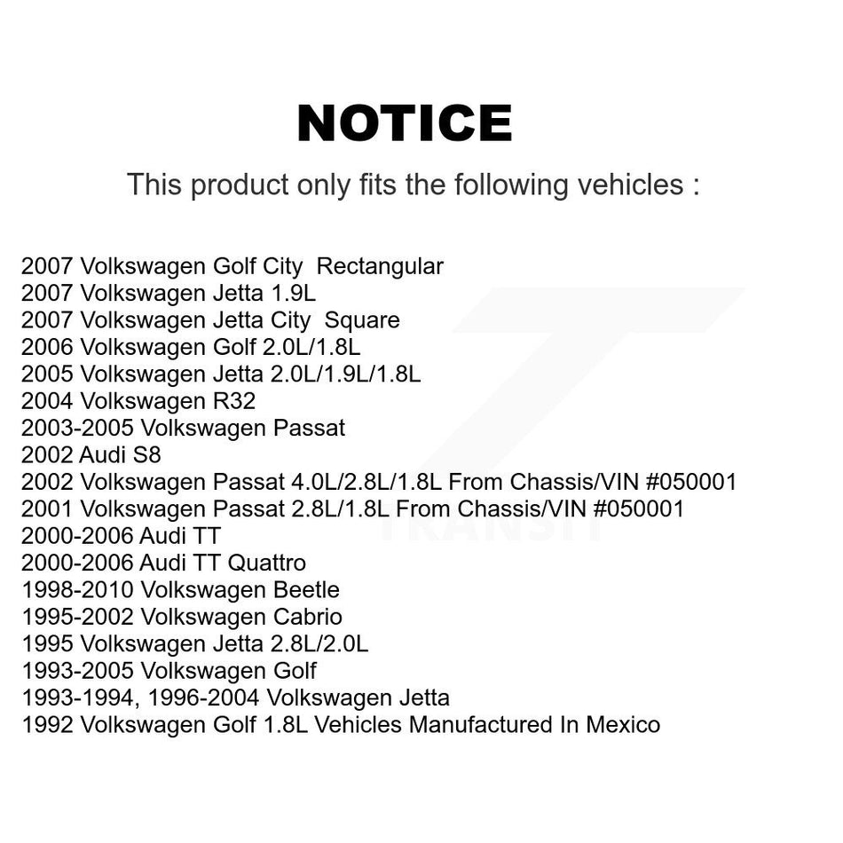 Cabin Air Filter (2 Pack) For Volkswagen Jetta Golf Beetle Passat City Audi Cabrio TT R32 K54-100129