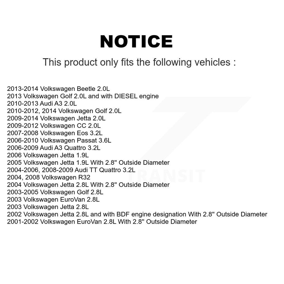 Engine Cartridge Oil Filter (2 Pack) For Volkswagen Jetta Golf Passat Audi Beetle CC Eos K56-100020