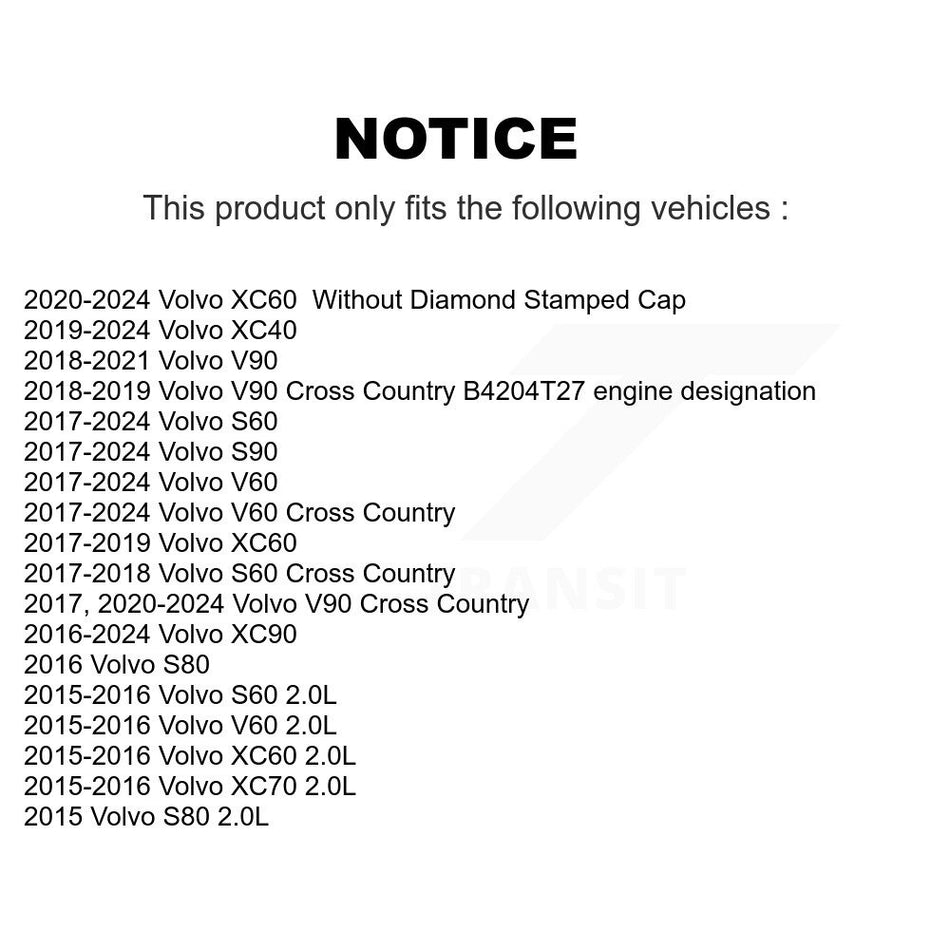 Engine Cartridge Oil Filter (2 Pack) For Volvo XC60 XC90 XC40 S60 V60 Cross Country V90 K56-100490