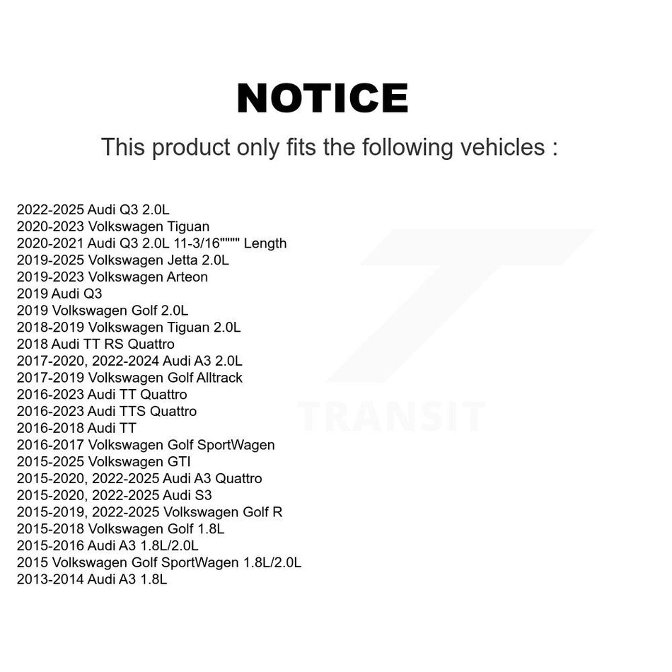 Engine Air Filter (2 Pack) For Volkswagen Tiguan Jetta Audi Golf Q3 GTI A3 Quattro R S3 K57-100029