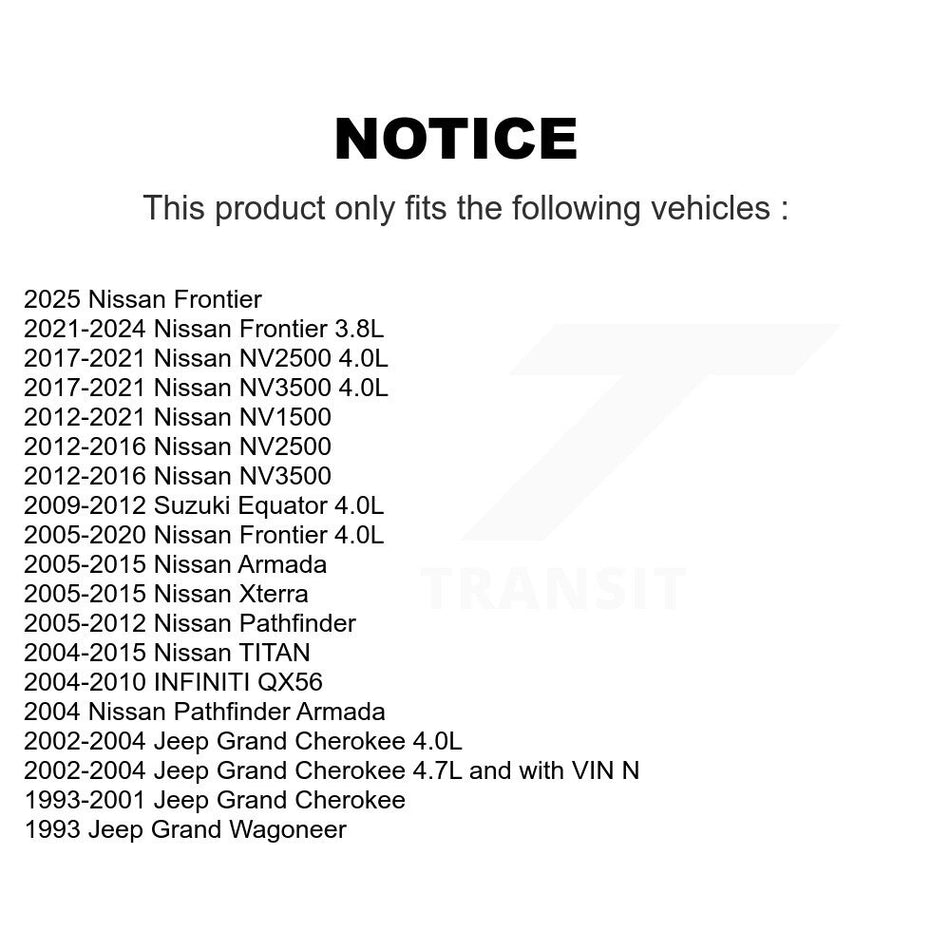 Engine Air Filter (2 Pack) For Nissan Frontier TITAN Jeep Grand Cherokee Pathfinder QX56 K57-100083