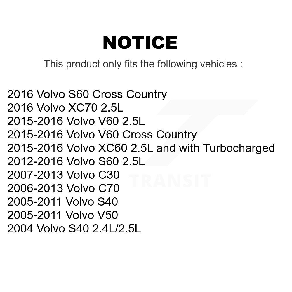 Engine Air Filter (2 Pack) For Volvo S60 S40 C30 XC60 V50 C70 V60 Cross Country XC70 K57-100165