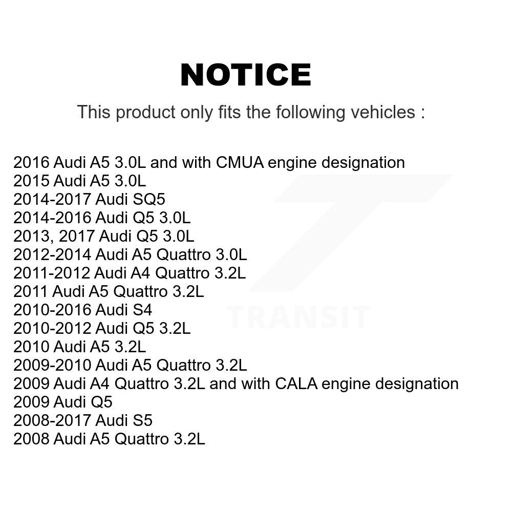 Engine Air Filter (2 Pack) For Audi Q5 A4 Quattro S4 A5 S5 SQ5 K57-100185