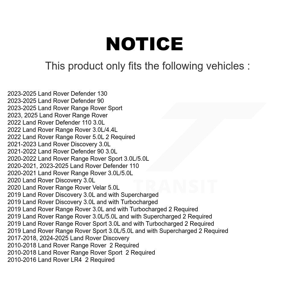 Engine Air Filter (2 Pack) For Land Rover Range Sport Defender 110 LR4 Discovery Velar 90 K57-100207