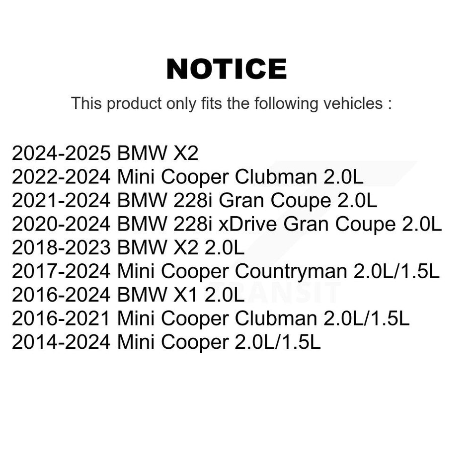 Engine Air Filter (2 Pack) For Mini BMW Cooper X1 Countryman X2 Clubman 228i xDrive Gran K57-103883