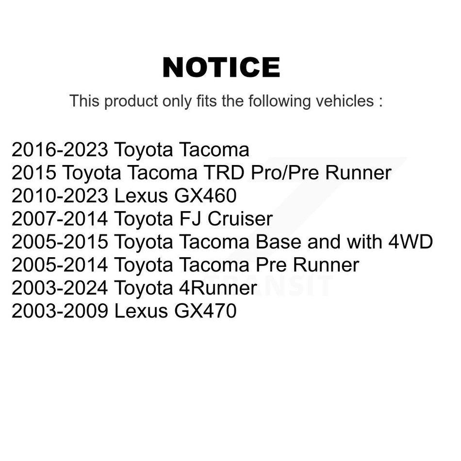 Front Wheel Bearing Assembly Pair For Toyota Tacoma 4Runner FJ Cruiser RWD K70-100005