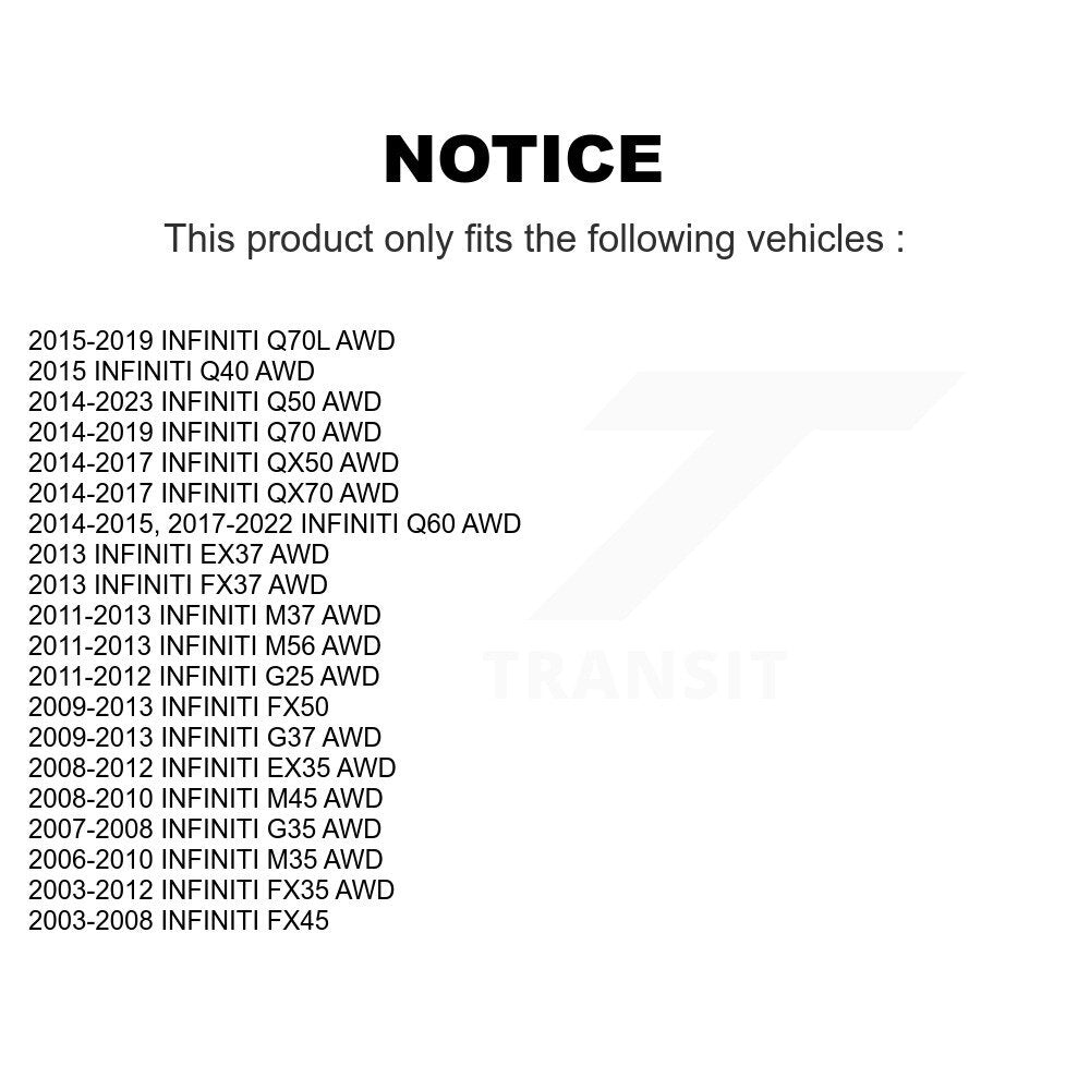 Front Wheel Bearing & Hub Assembly Pair For INFINITI Q50 G37 QX50 EX35 FX35 G35 Q60 QX70 K70-100358