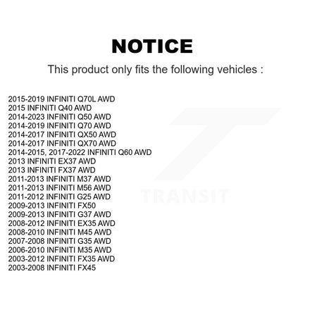 Front Wheel Bearing & Hub Assembly Pair For INFINITI Q50 G37 QX50 EX35 FX35 G35 Q60 QX70 K70-100358