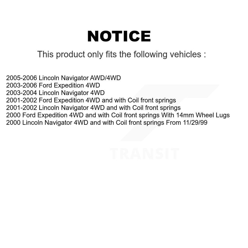 Front Wheel Bearing And Hub Assembly Pair For Ford Expedition Lincoln Navigator K70-100394