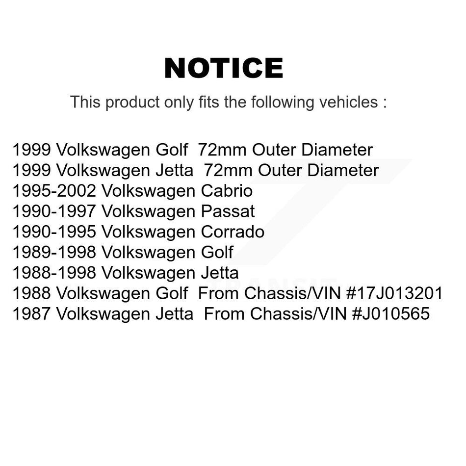 Front Wheel Bearing Pair For Volkswagen Jetta Cabrio Golf Passat Corrado K70-100485