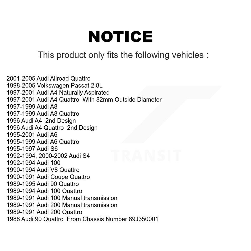 Front Wheel Bearing Pair For Volkswagen Passat Audi A4 Quattro Allroad A6 S4 A8 100 S6 90 200 Coupe V8 K70-100492