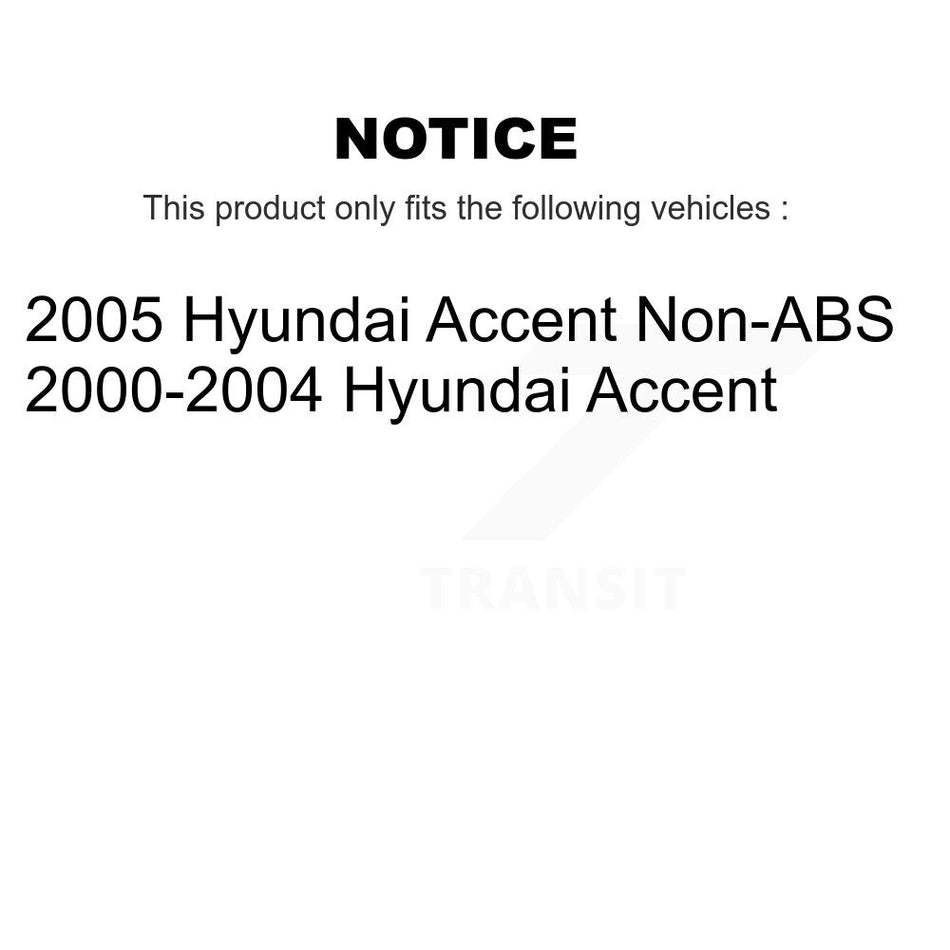 Rear Wheel Bearing And Hub Assembly Pair For Hyundai Accent K70-100595