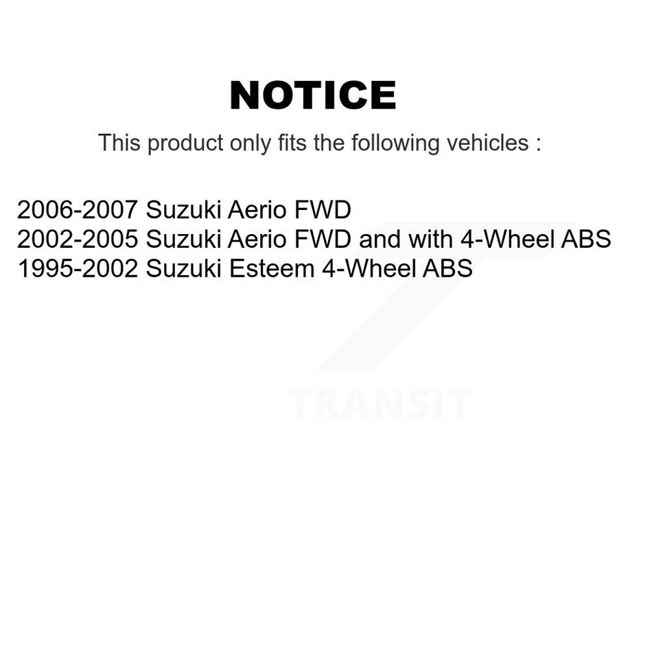 Rear Wheel Bearing And Hub Assembly Pair For Suzuki Aerio Esteem K70-100723