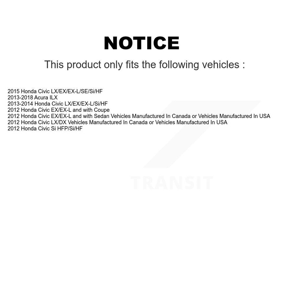 Rear Wheel Bearing And Hub Assembly Pair For Honda Civic K70-100735