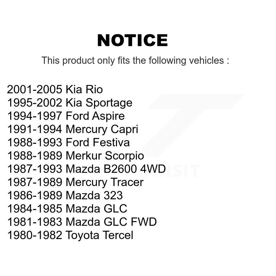 Front Outer Wheel Bearing Race Pair For Kia Rio Mazda Sportage B2600 Ford Festiva 323 GLC K70-101087