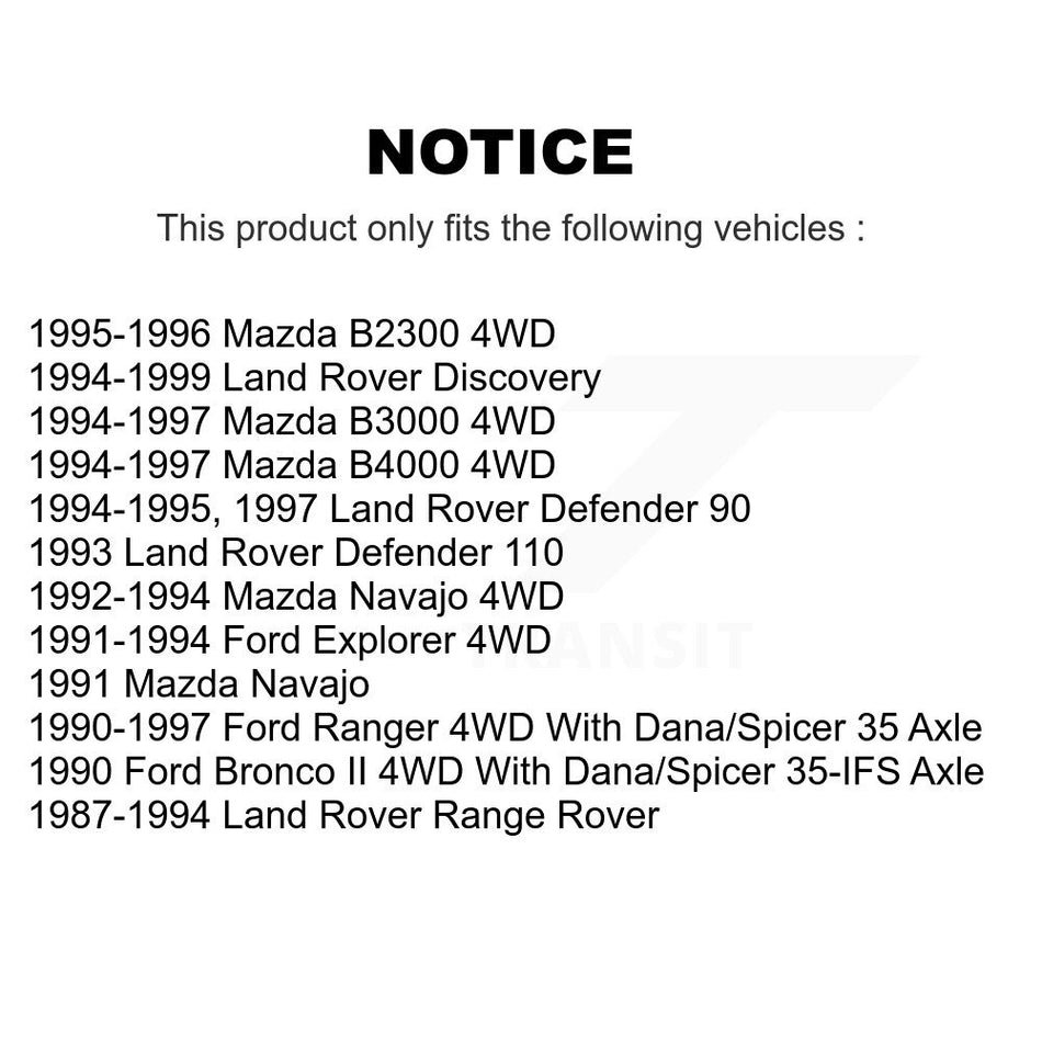 Front Outer Wheel Bearing Race Pair For Ford Ranger Mazda Explorer B4000 Land Rover B3000 K70-101092